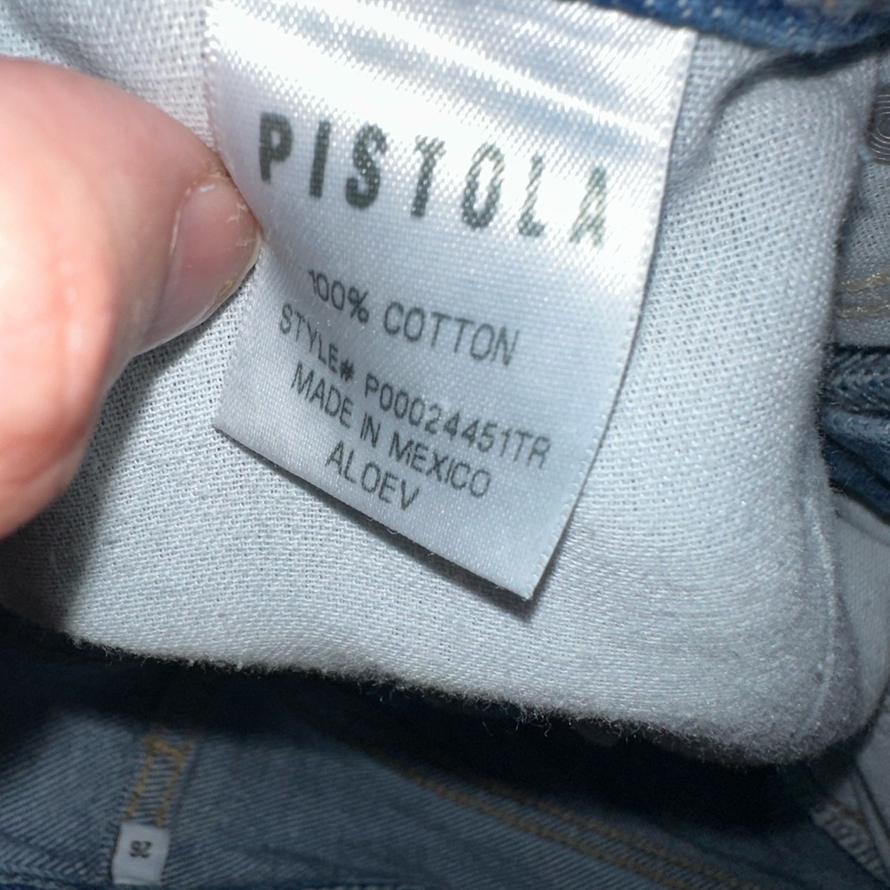 pistola Light Blue Distressed Denim Jean Shorts - Picture 7 of 7
